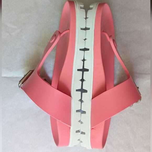 Prada Lug Sole Thong Sandals Flip flops Bubblegum Pink Size 36 US 6 Buckle - Picture 2 of 15
